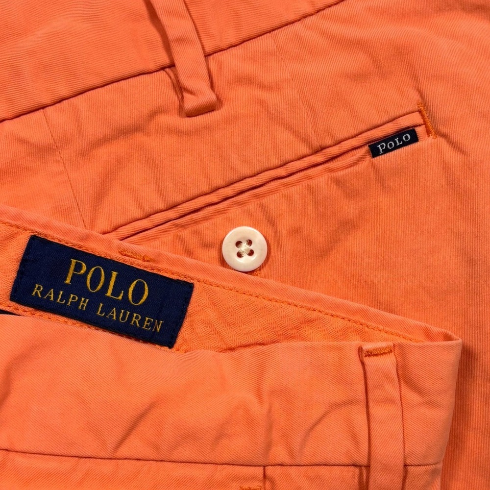 Polo Ralph Lauren Shorts Chinos Mens 40 Orange 8" Inseam Cotton Preppy College